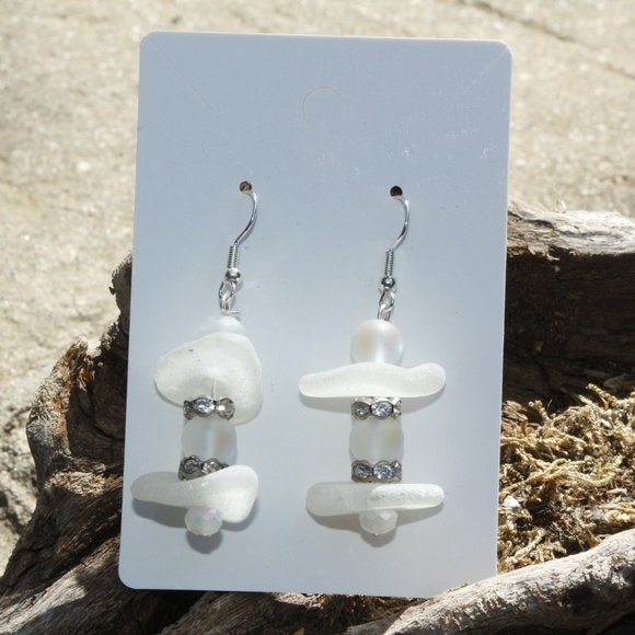 Hand Crafted Sea Glass Earings - Picture 1 of 3